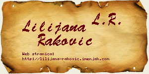 Lilijana Raković vizit kartica